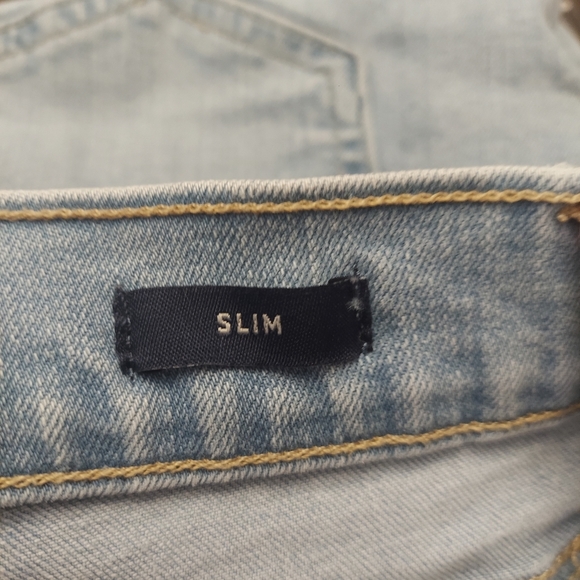 J CREW FACTORY Mercantile Slim-Fit Flex Destroyed Light Wash Jeans - Picture 12 of 13